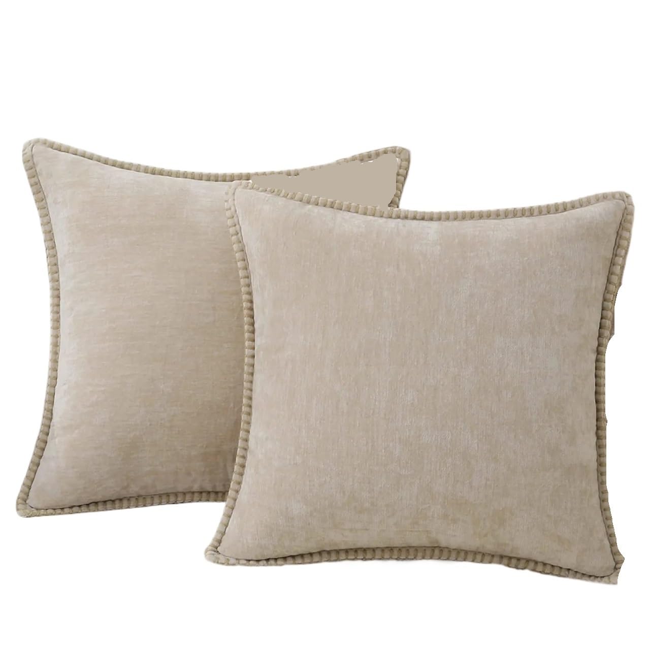 XPJYUA Chenille Pillow Covers Chenille Cushion Cover 45x45 Pillow 40x40cm Sofa Decorative Throw Case Soft For Living Room Decor﻿(WHITE,12x20inch(30x50cm))