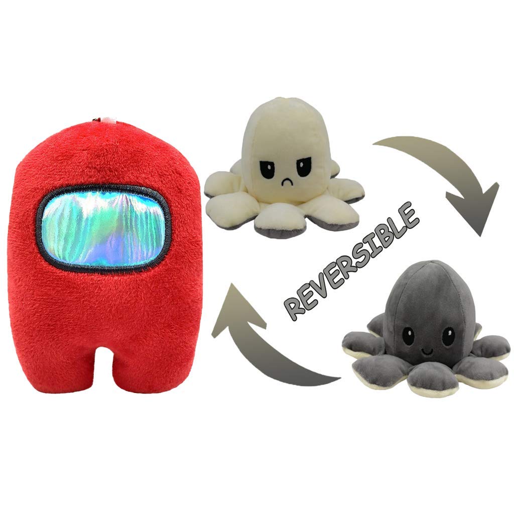 Buy 2 Pieces Reversible Plush&Among Us Plush Toy Double Sided Plush