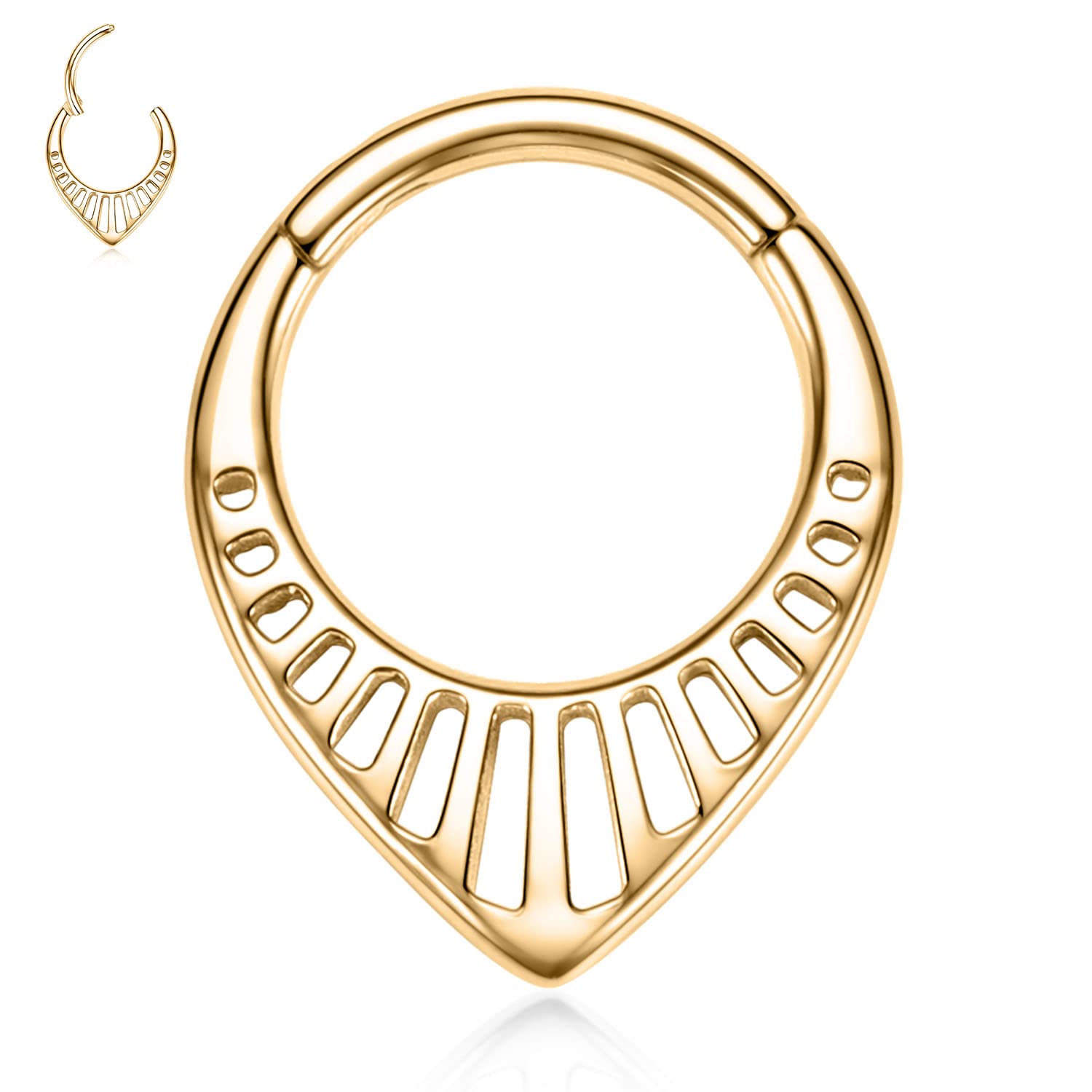 hengkaixuan Teardrop Daith Earrings Septum Jewellery Nose Hoop Ring Surgical Steel Daith Rook Tragus Piercing Jewellery Septum Clicker Ring Small Hoop Earring — view 36