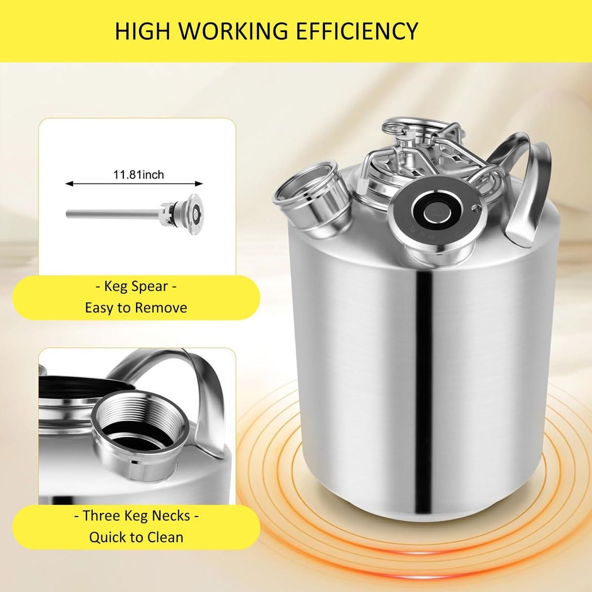 Limpiador de líneas de cerveza, contenedor multifuncional de acero inoxidable para limpieza del dispensador del hogar