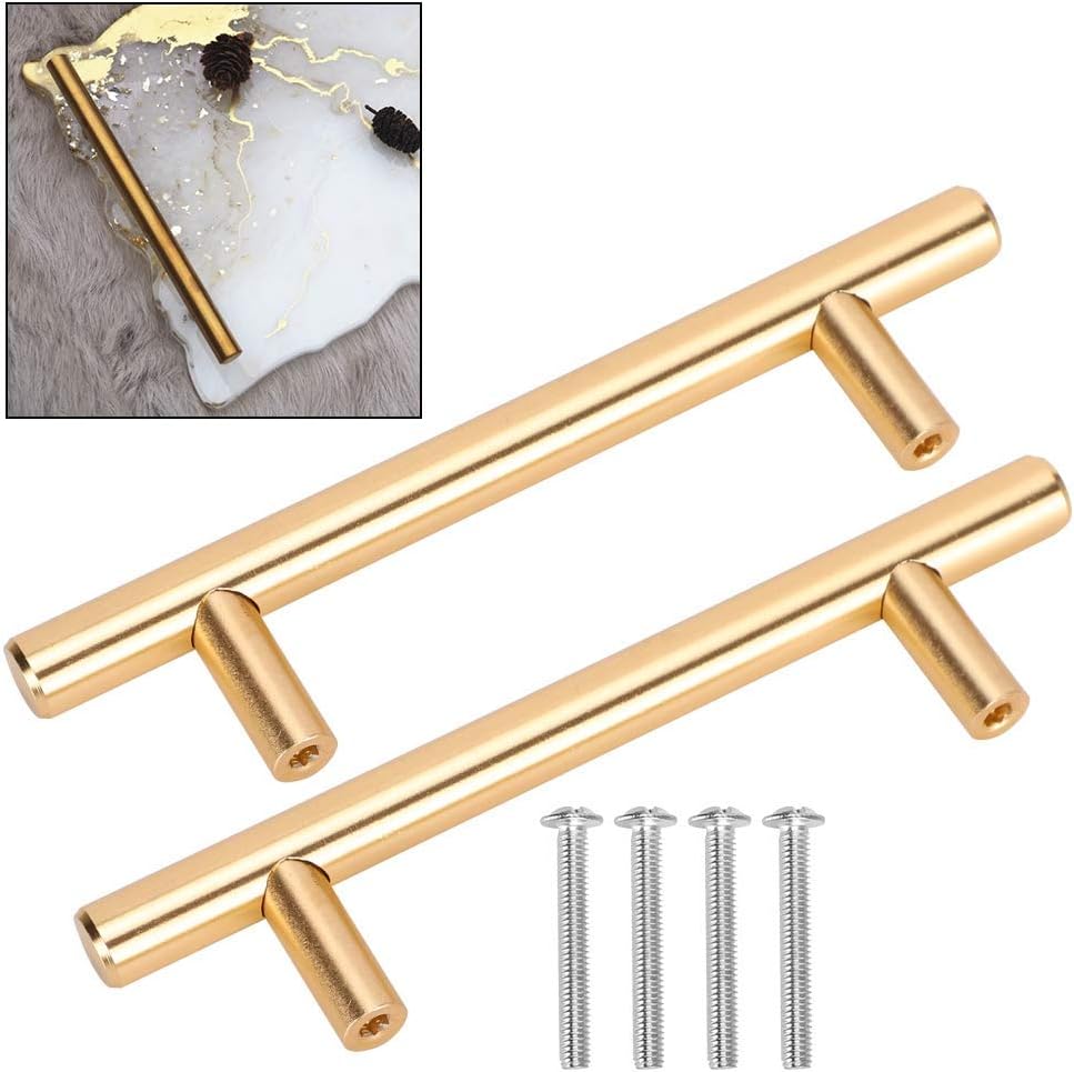 Tray Handles, 2pcs 15cm/5.9in Heavy Duty Brushed Golden Cabinet Handles Drawer Pulls Replacement for Kitchen Tray Wardrobe Dresser DIY Furniture image 5