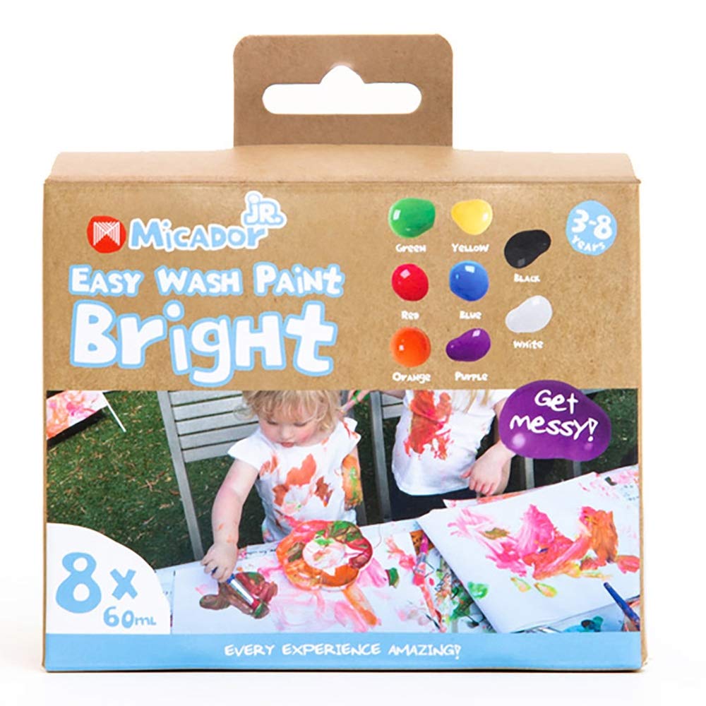 Micador jR. Early Start Easy Wash Paint Set, 8-Colors, Bright