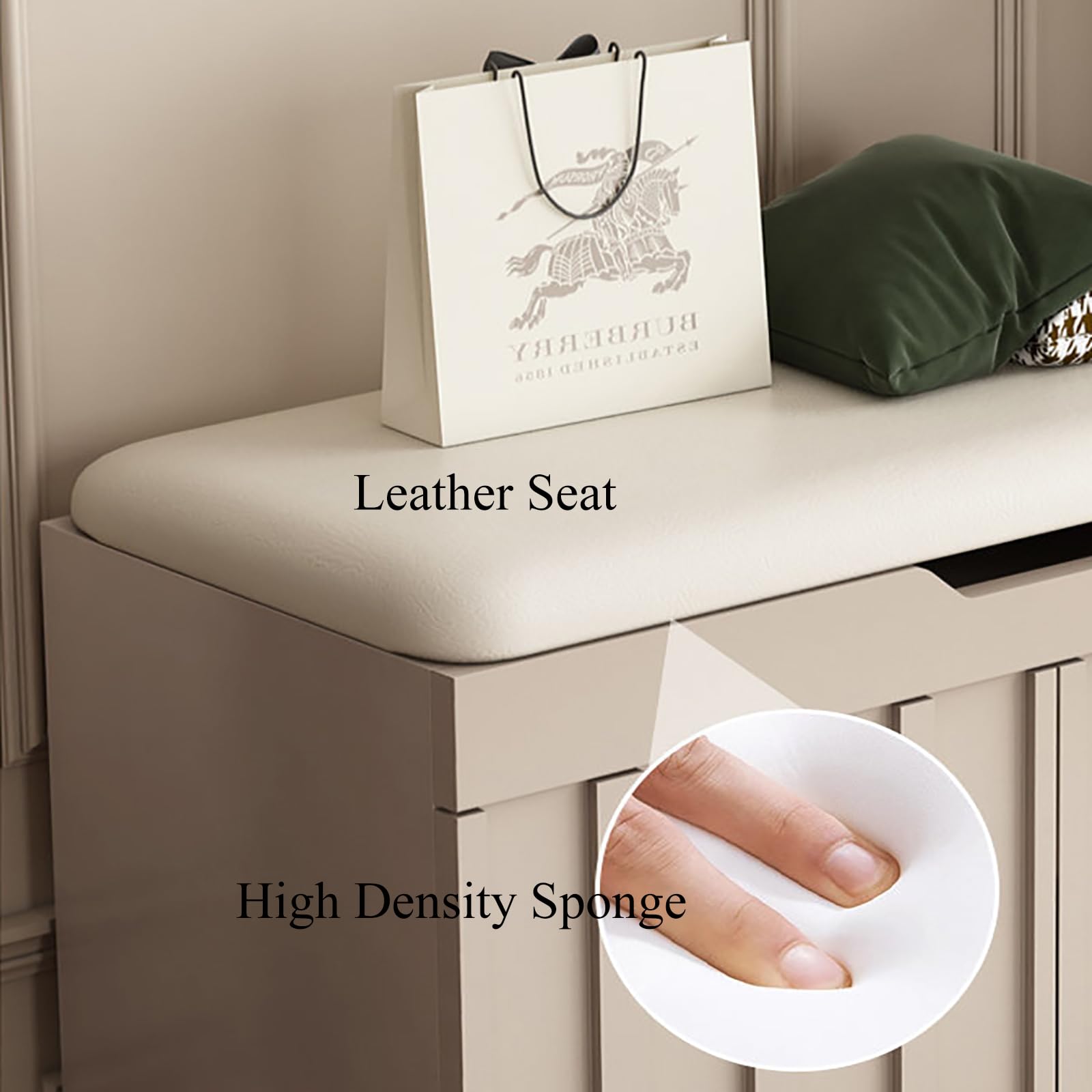 Slish - Zapatero de madera con parte superior elevable, estantes acolchados y puertas, perfecta entrada (80 + 30 cm de ancho)