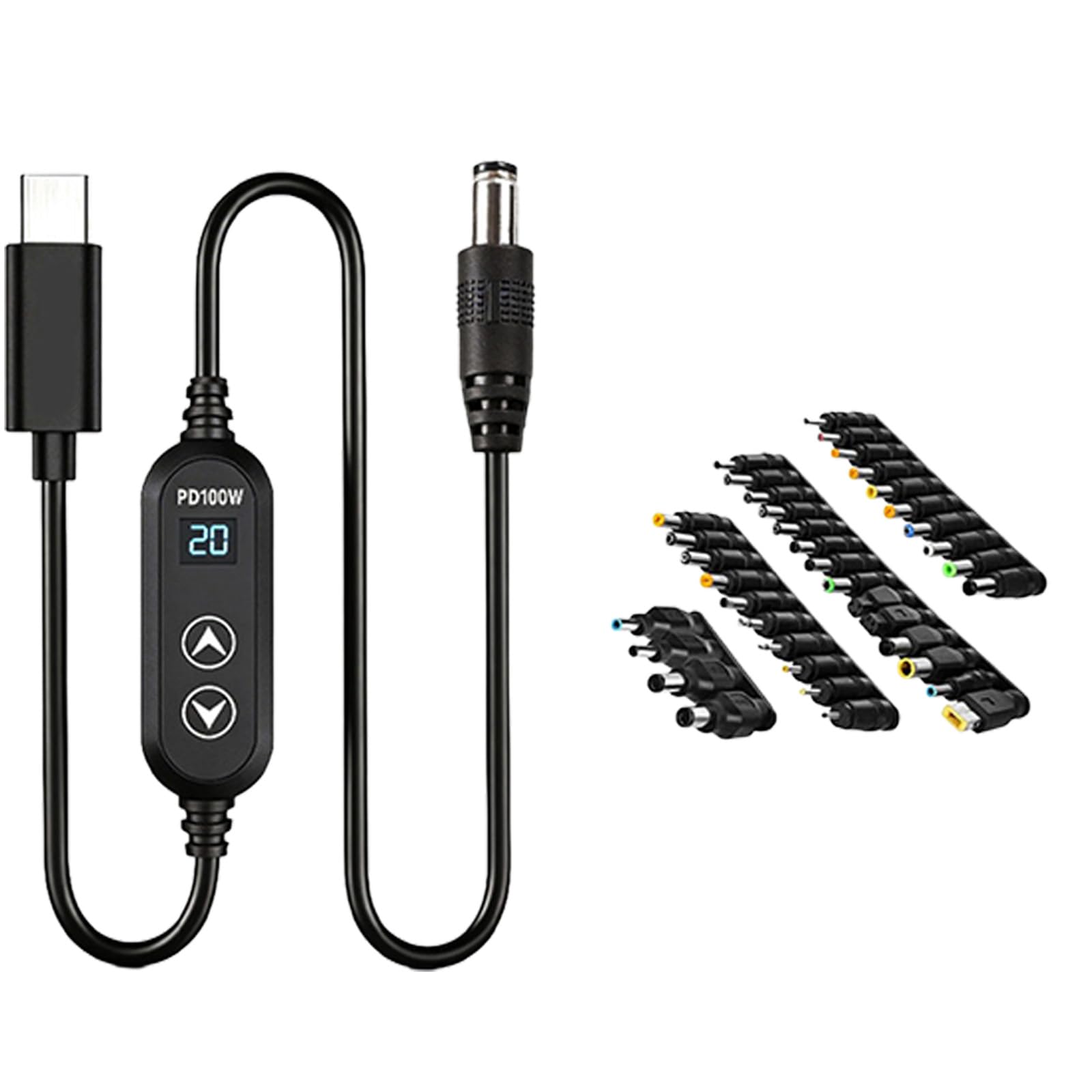 Câble d'alimentation Type C vers DC de précision avec adaptateurs robustes multi-tension - 7