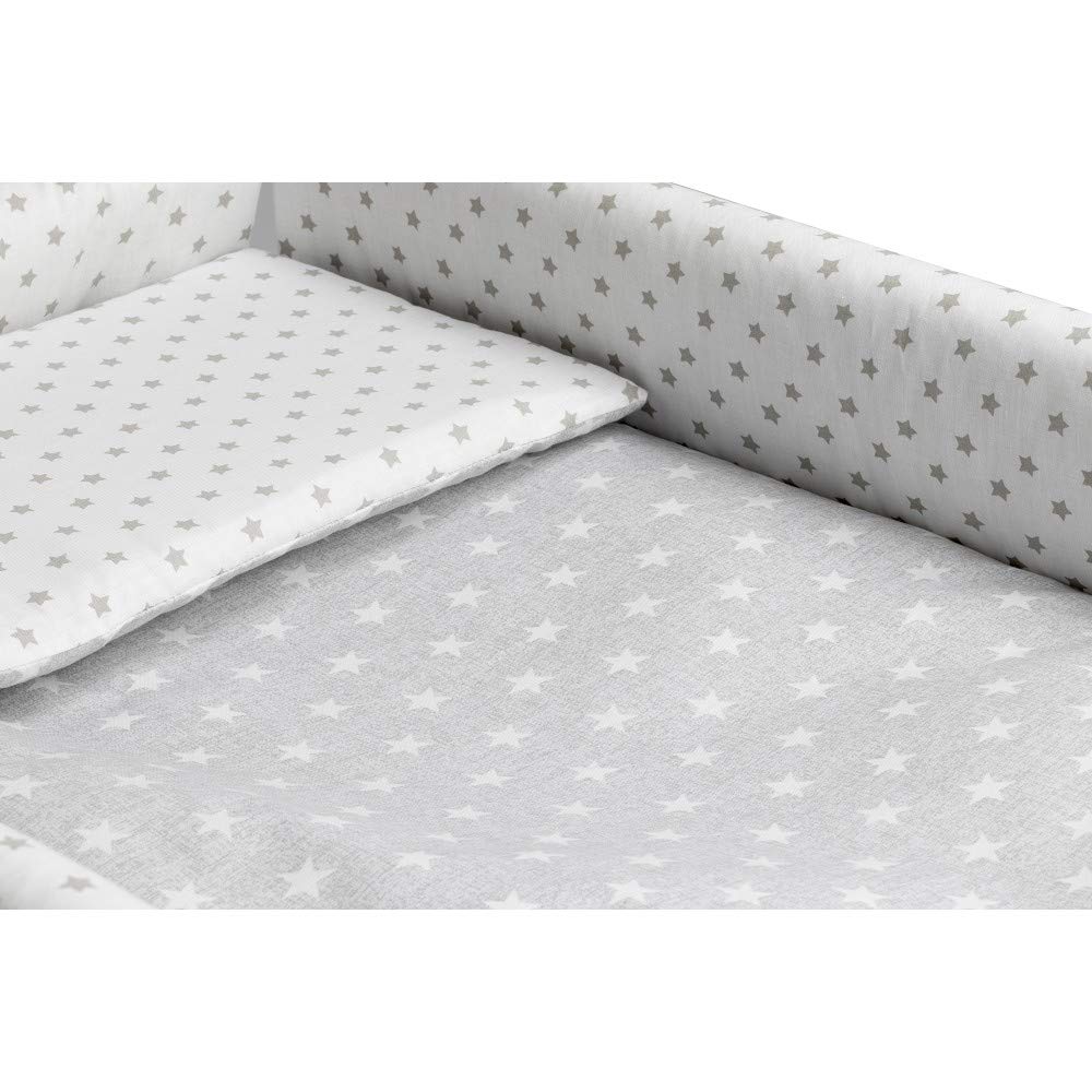 mibebestore Vestidura Minicuna Tijeras Estrellas Gris (No Incluye Estructura)