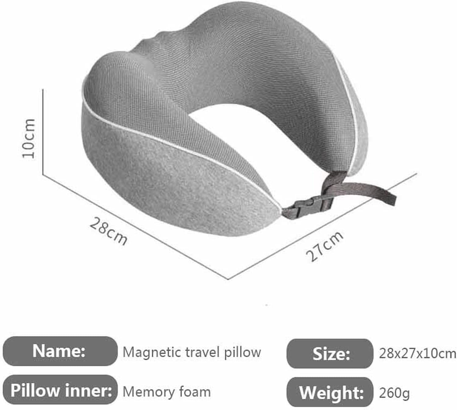 Oreiller de camping Oreiller de voyage en mousse à mémoire de forme Housse confortable et respirante Lavable en machine Kit de voyage en avion avec masque de sommeil 3D Bouchons d'oreilles(Gray)