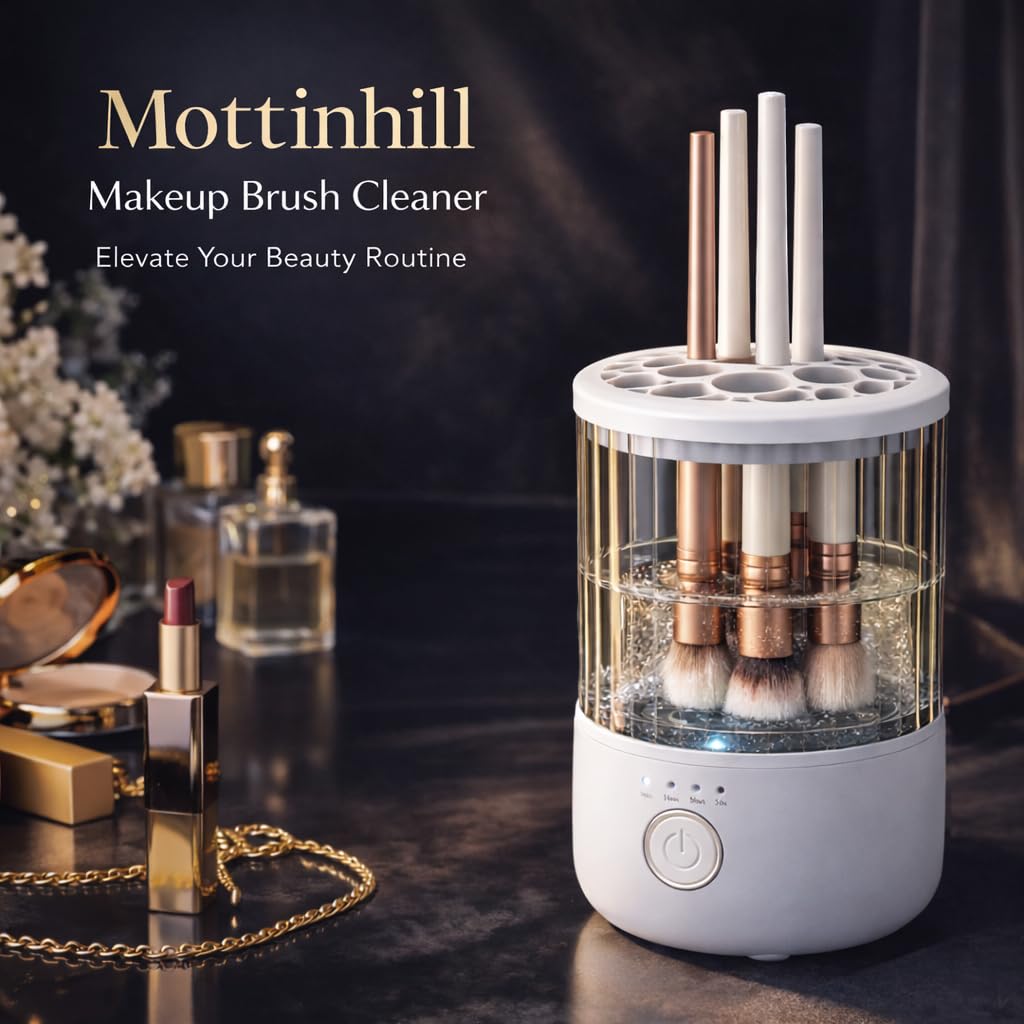 Makeup Brush Cleaner Machine, Automatic Electric Makeup Brush Cleaner with 4 Adjustable Speeds, Deep Cleaning Device, Portable USB Rechargeable