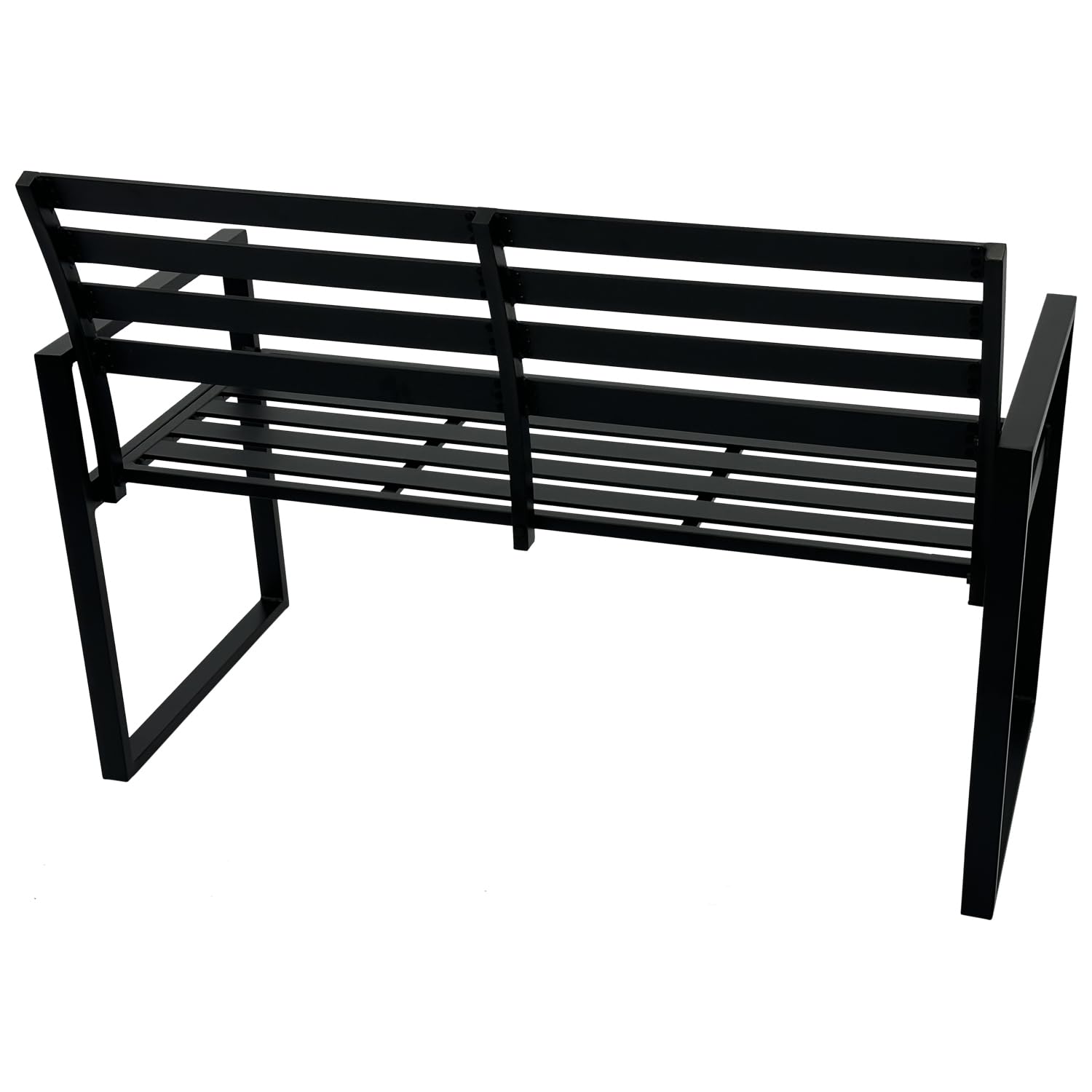 DEGAMO Design Gartenbank Atlanta 2-sitzer 123cm, aus Aluminium wetterfest und rostfrei, schwarz, Outdoor
