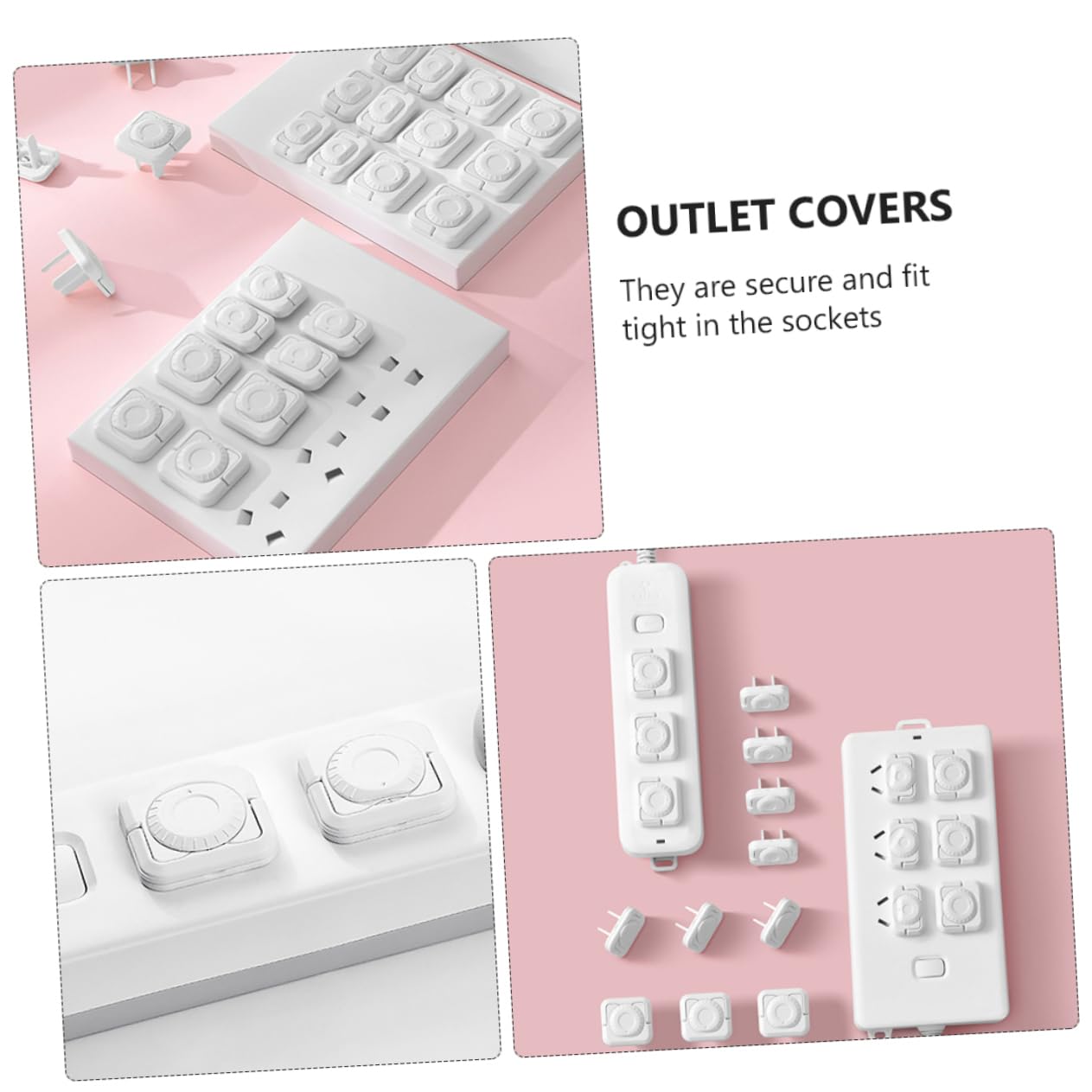 MERRYHAPY Baby Proof Socket Protectors Outlet Covers Tight Fit Plastic Electrical Protectors Child Proofing Covers Home