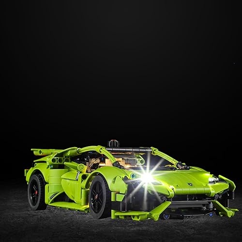 Vaodest Juego de luces LED para Lego Lamborghini Huracán Tecnica 42161, diseño y configuración compatibles con el modelo 42161 (solo luz LED, no kit