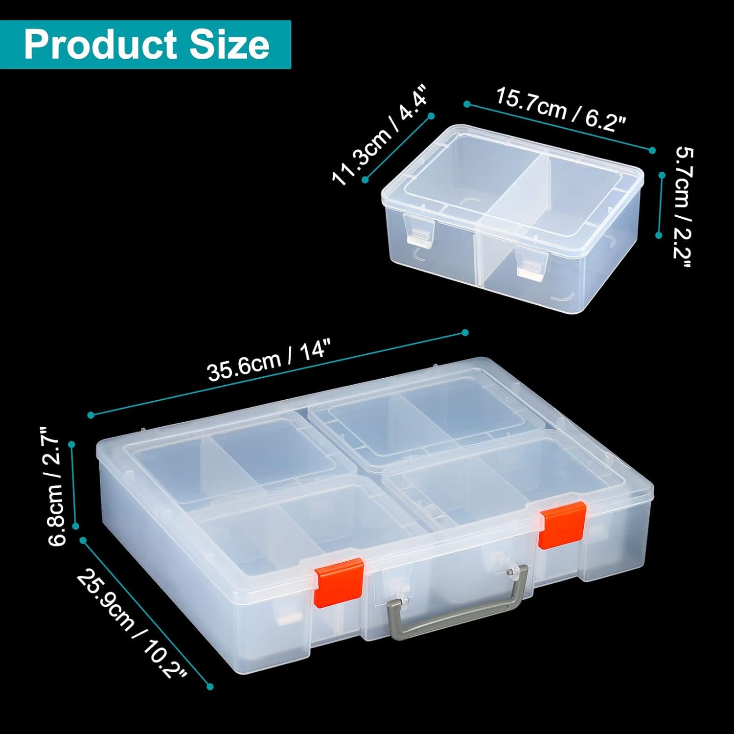 PATIKIL 1600+ Baseball Card Storage Box, 1 Set Clear Sports Cards Holder Organizer, Plastic Display Case Container for Baseball Basketball Football