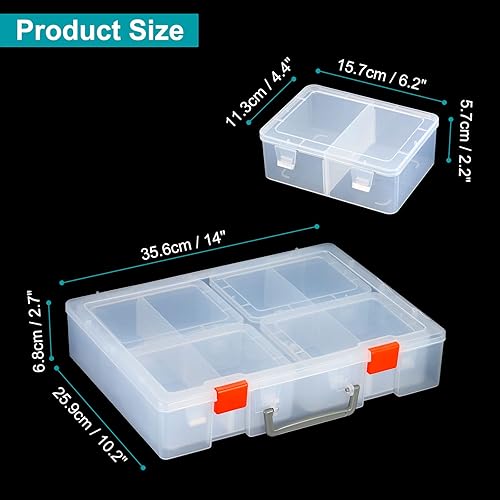 Miniatura 2 de PATIKIL Caja de almacenamiento de tarjetas de béisbol, 1 juego de organizador transparente para tarjetas deportivas, contenedor de plástico para