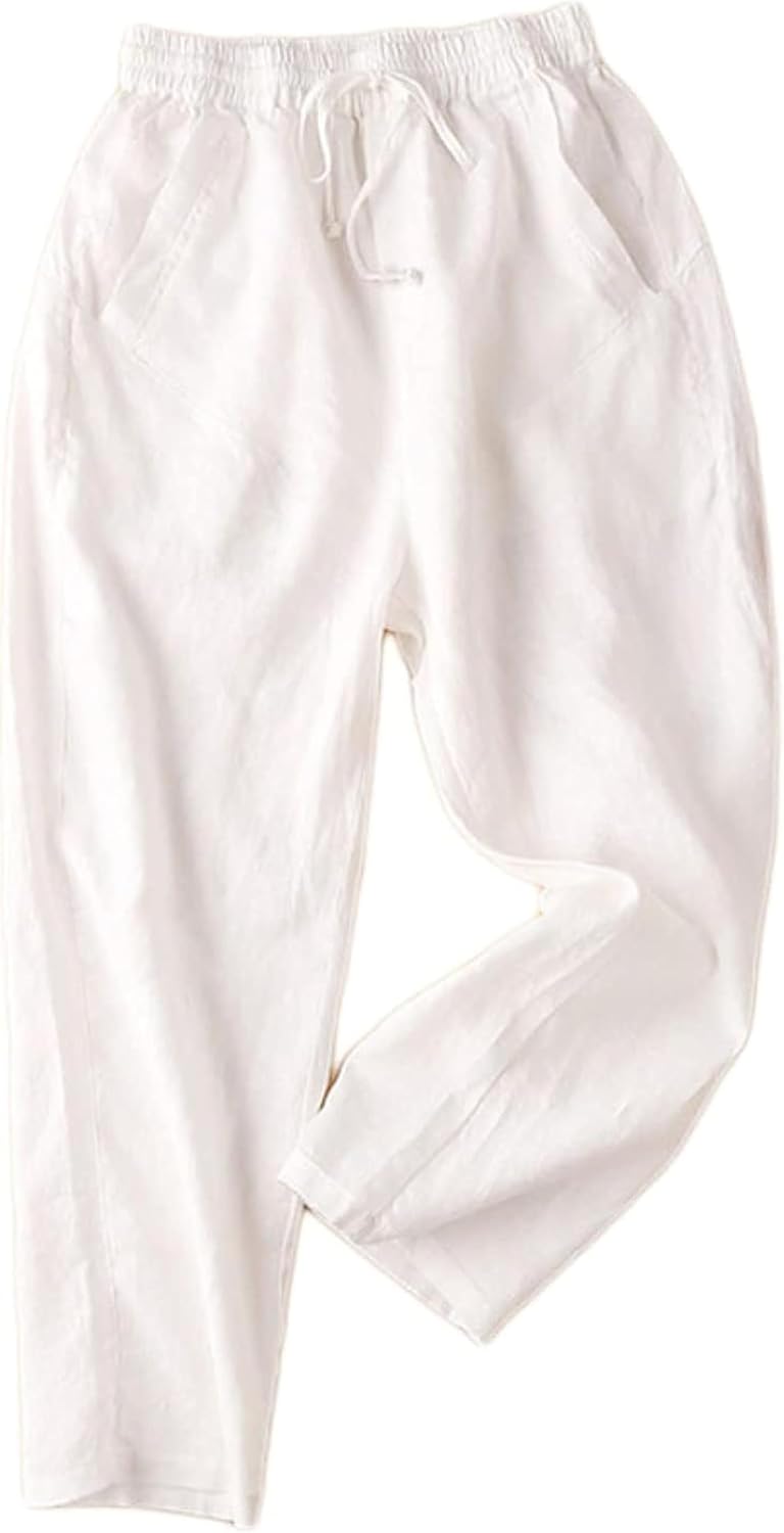 Size M Women's Wide Leg Spring/Summer Linen Casual Loose Pants