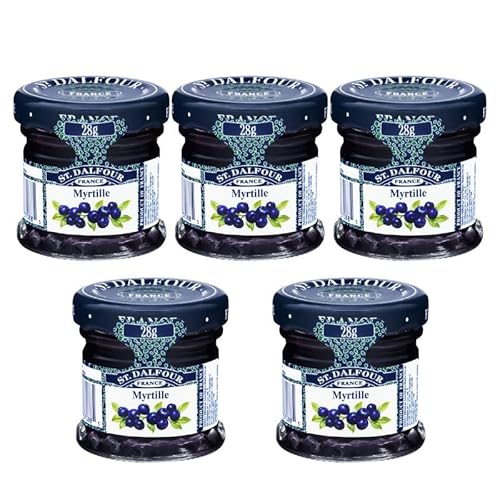 Kit 5 Geleias Importadas Mini St Dalfour Mirtilo Degustação