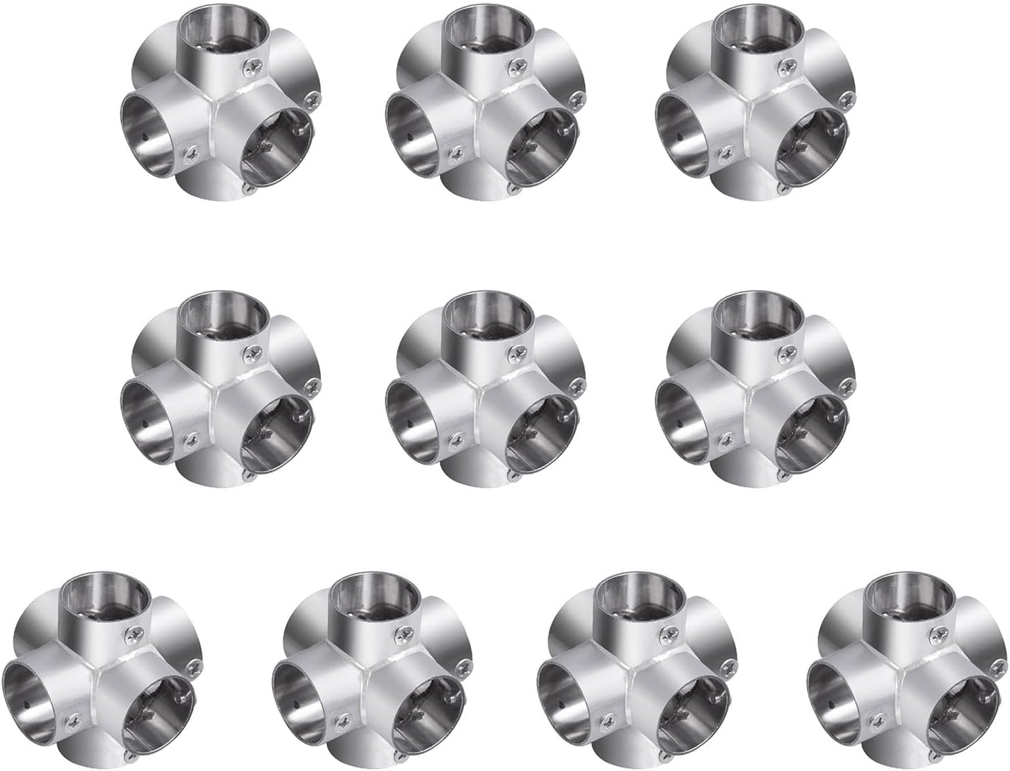 Heavy Duty Stainless Steel T Fittings Handrail & Fence Installation Accessories Metal Clamp Pipe Connection 10pcs/set Structural Tube Connectors