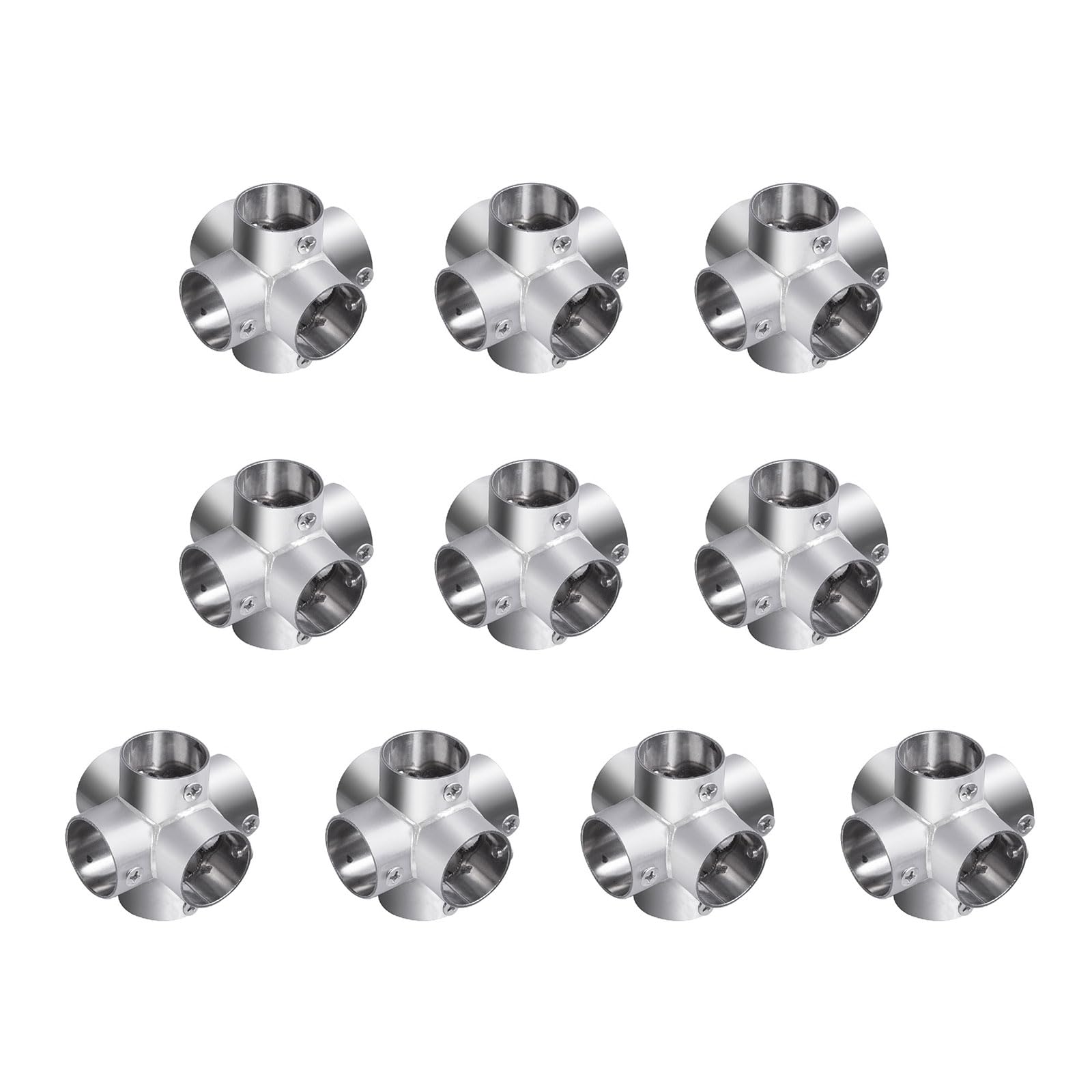 Newft A Upgrades Stainless Steel Handrail T Connectors Set Metal Pipe Fittings Structural Tube Connectors Fence End Rails Clamps Industrial Pipe Connection