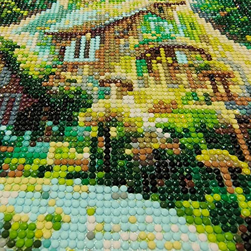 Mxjsua Mushroom Castle Diamond Painting Kits For Adults, Fantasy Diamond Art Kits Full Drill 5D Diy Diamond Painting Kit For Kids Beginners, Crystal Picture Art For Home Wall Decor 12X16 Inch #TOP1