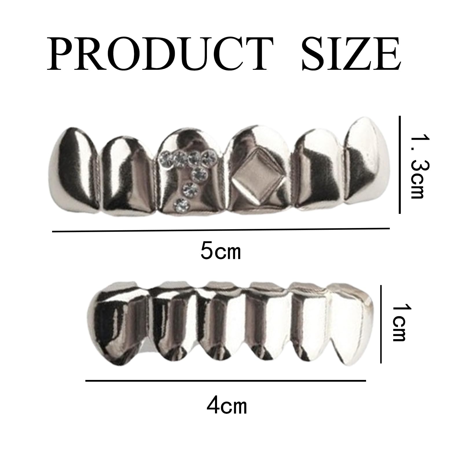 Qiwenr Hip Hop Teeth Grills, Rapper Braces, Bottom Grills, Hip Hop Custom Fit Polished Teeth Grillz - Image 2