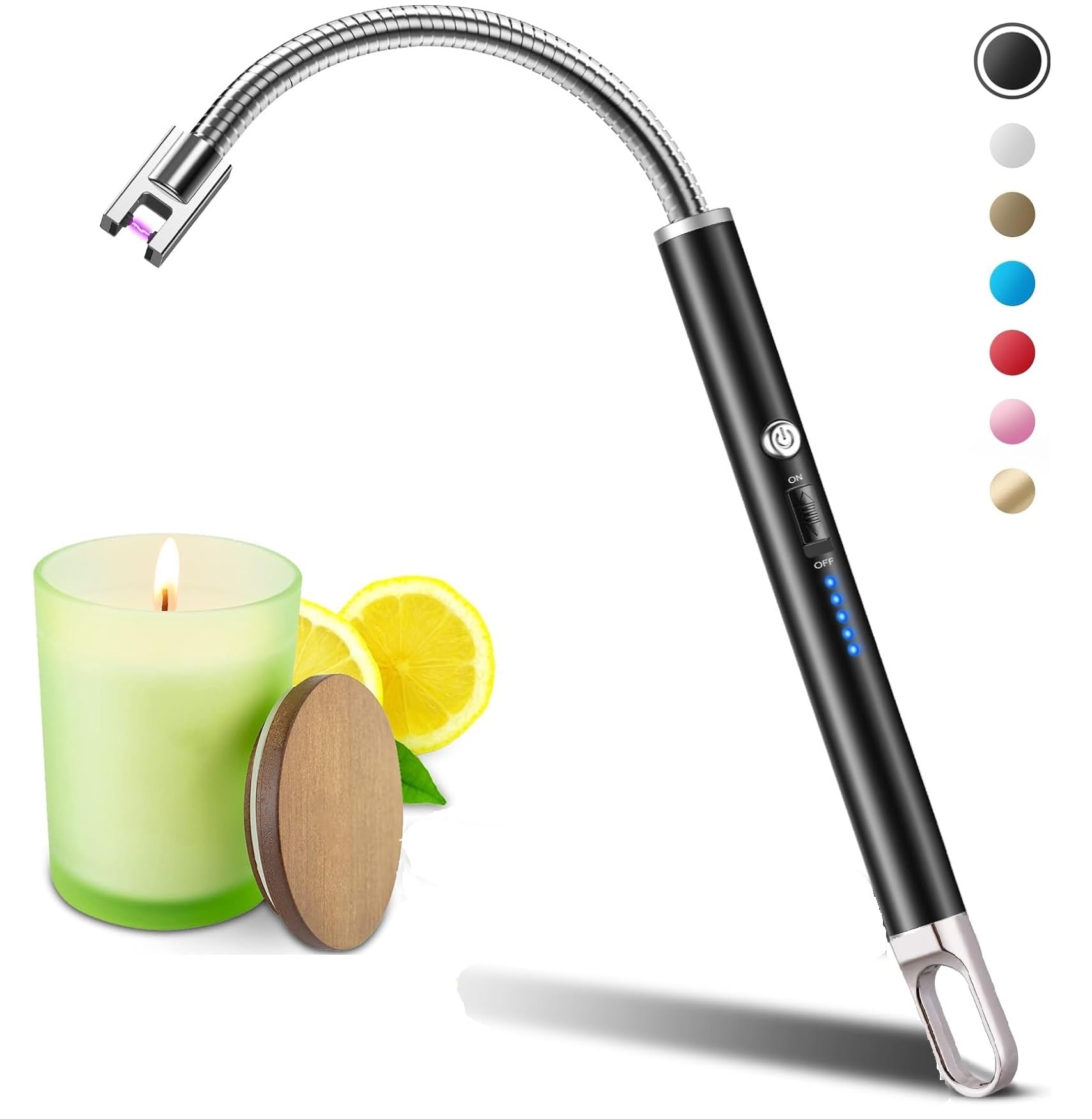 ROMINO USB Plasma Rechargeable Electric Gas Stove Lighter for Kitchen, Pooja Room, Candles, Cigarettes, BBQ, 360 Degree Flexible & Windproof Charging Mini Smart Arc High Flame Lighters (Usblighter-1)