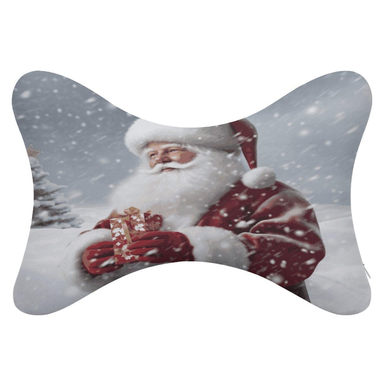 Khauerbc Style Santa Claus Snow Secenry Car Headrest Pillow - 2 Pack,Neck Pillow With Washable Removable Cover,Car Travel Pillow For Car Bus Truck Driving Comfort