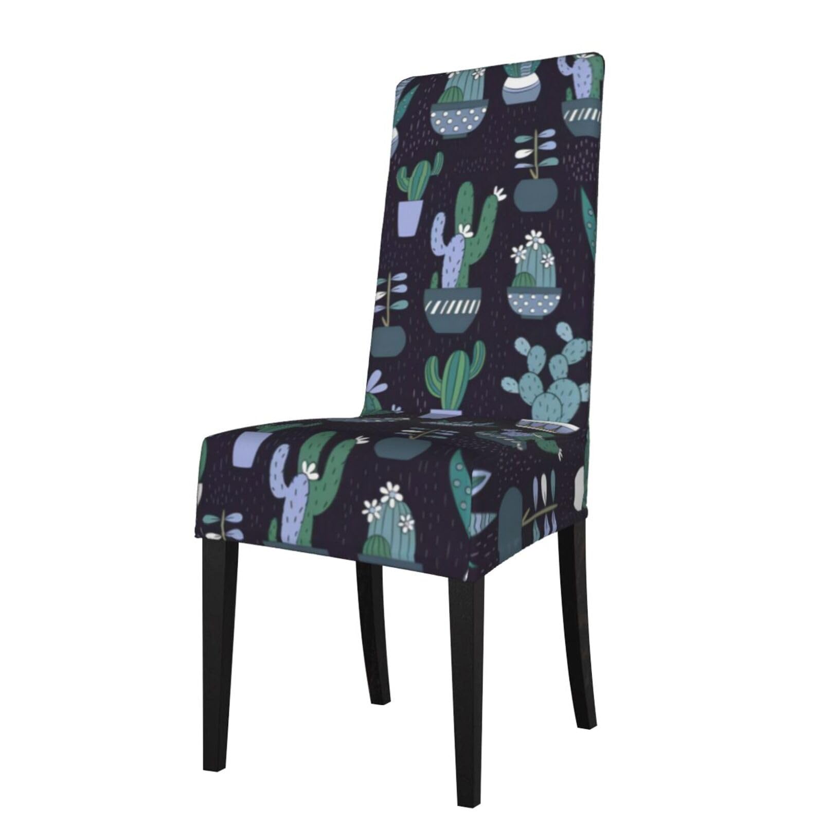 YYHWHJDE Cactus Prints Protection Cover for Dining Chair – Stretchable Slipcovers for a Refreshing Dining Room Makeover