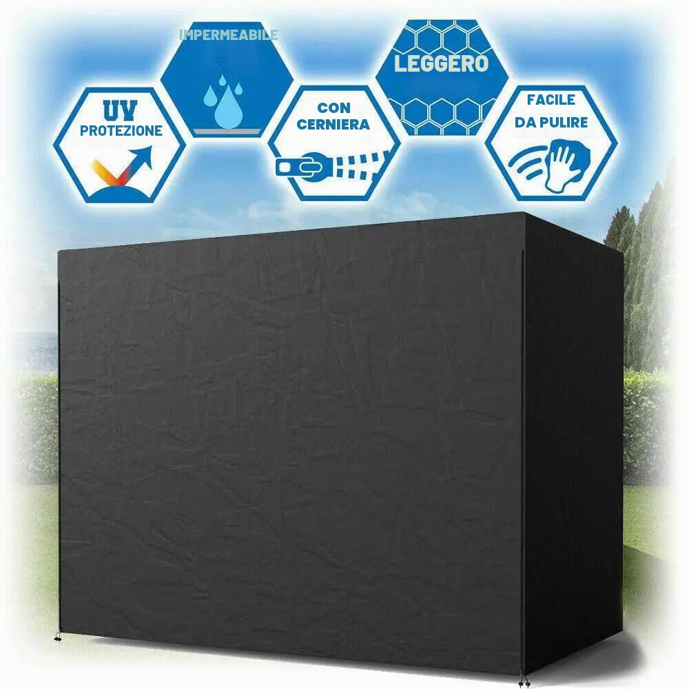 Copertura per Dondolo da Giardino a 3 Posti, Copertura Altalena, Tessuto Oxford 600D Anti-UV, Impermeabile, Antivento per da Giardino Swing 220x135x170cm