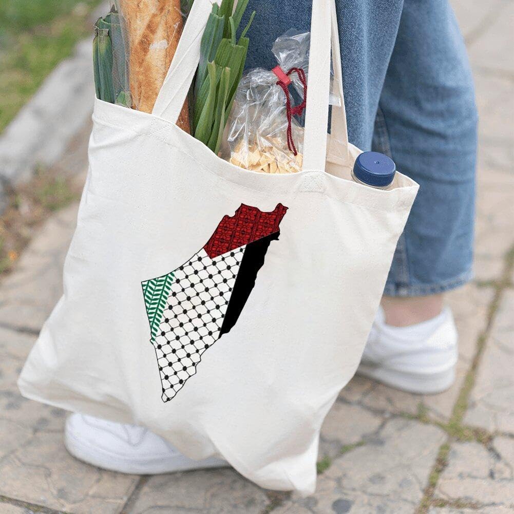 Vobumix En Toile Imprimé Palestine Gratuit Sacs D'épicerie