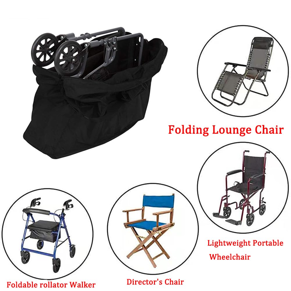 Bolsa de transporte Silla de Rueda, Bolsa de Viaje 600D Oxford Plegable impermeable y resistente Cubierta Protectora, para Andador y sillas de transporte snowboard Scooters (89 * 24 * 66cm,Black A)
