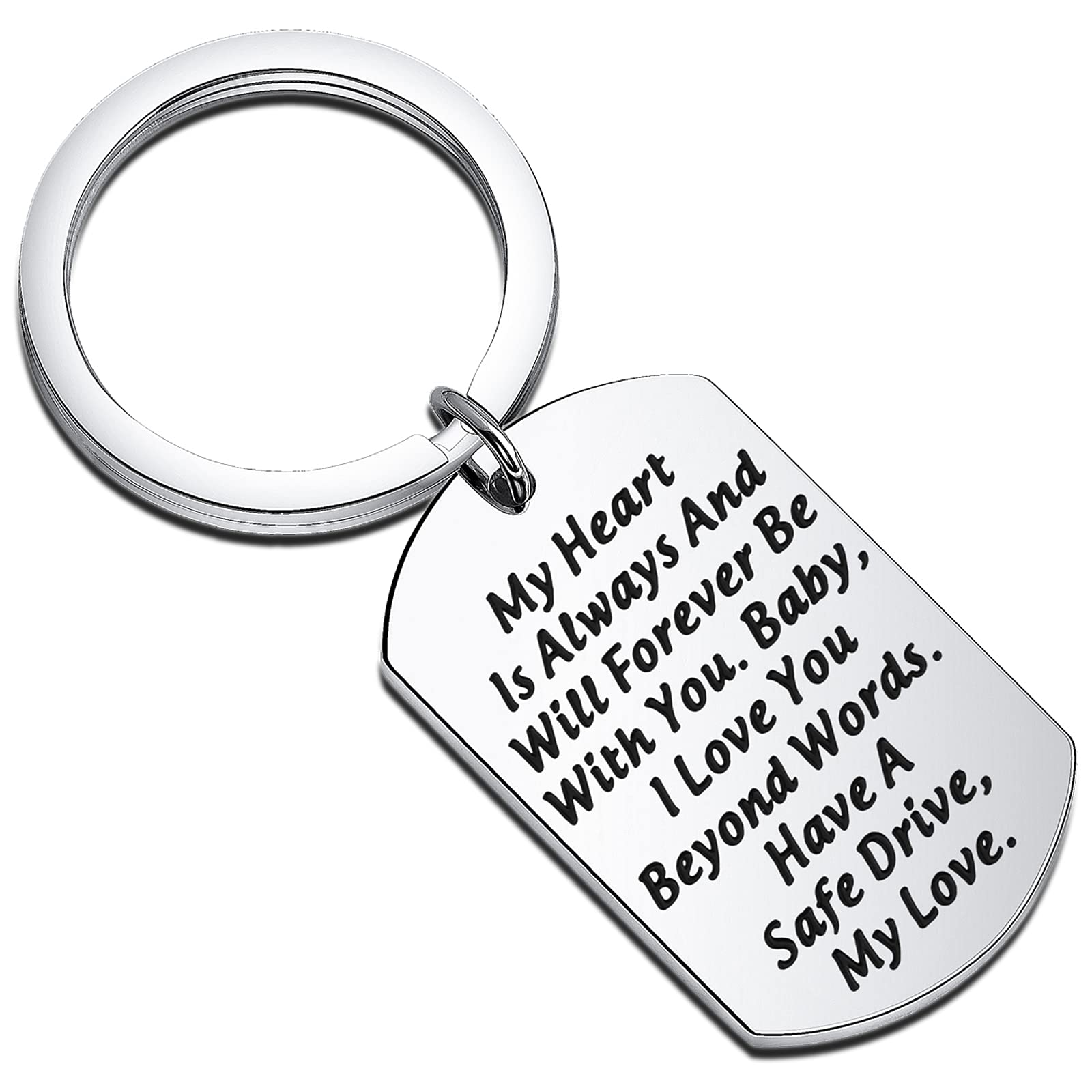 BEKECHDrive Safe Prayer My Heart is Forever and Always Be with You Have A Safe Drive My Love Car Ornament, Small, stainless-steel, /na,