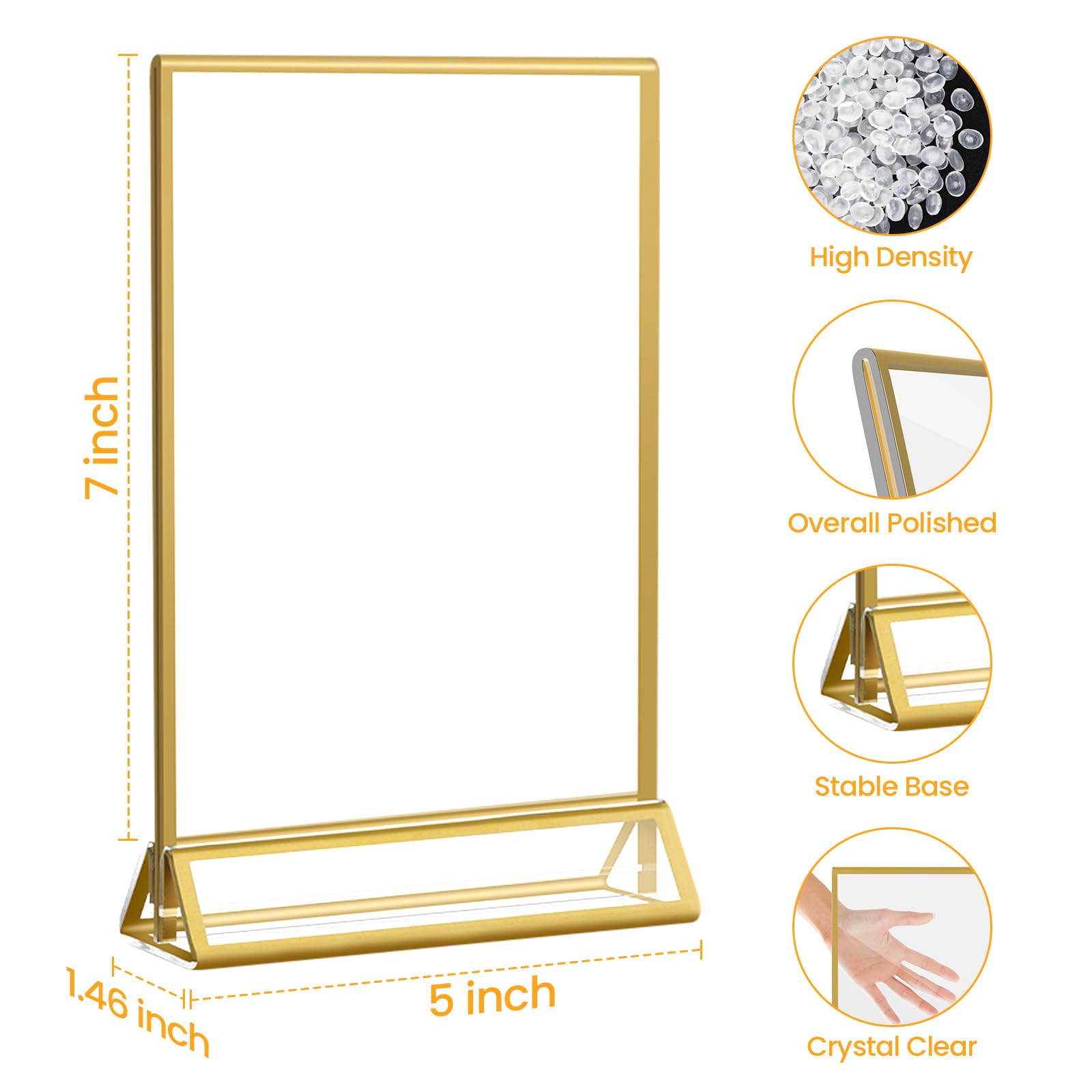 Amazon.com: Smarpau 5x7 Gold Acrylic Sign Holder, 16 Pack Vertical