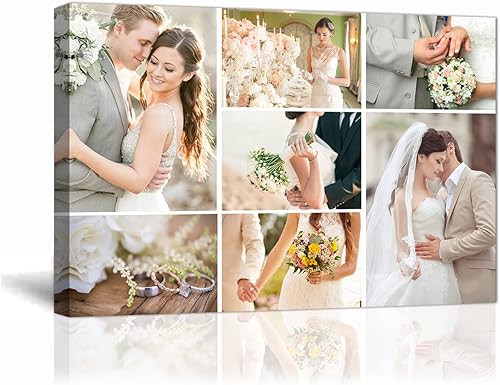 Miniatura 7 de LZIMU Personaliza tus fotos en lienzo, impresiones artísticas personalizadas para pared, fotos familiares, bodas, bebés, mascotas, collage de