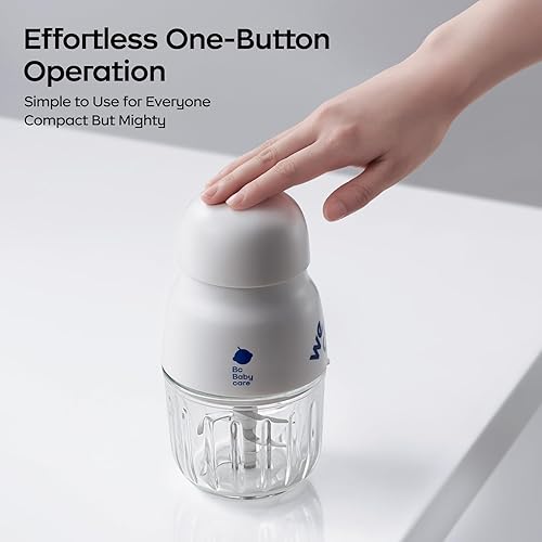 Miniatura 4 de Bc Babycare Baby Food Maker-Batidora de puré de cristal para frutas, verduras y carne, mini procesador de alimentos para papas, uvas y fresas,