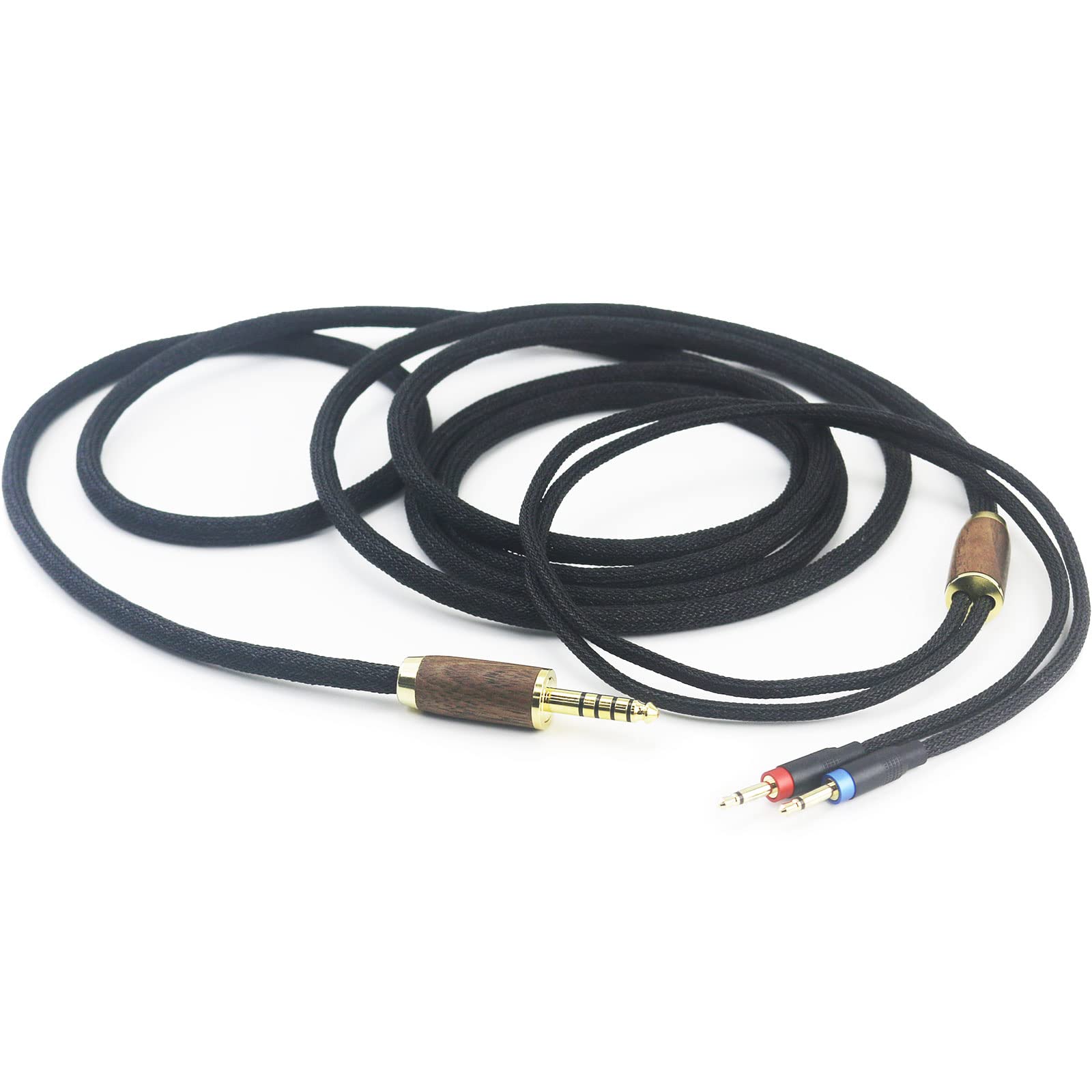 Cavo bilanciato da 4,4 mm 6N OCC rame placcato argento guscio in legno di noce, compatibile con cuffie Monolith M1060, M1060C, M565, M565, per cuffie AudioQuest NightHawk (versione 2 x 2,5 mm)