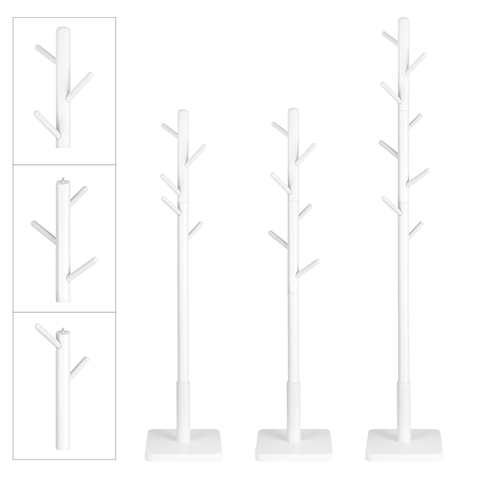 VASAGLE Coat Rack, Solid Wood Coat Stand, Free Standing Hall Coat Tree