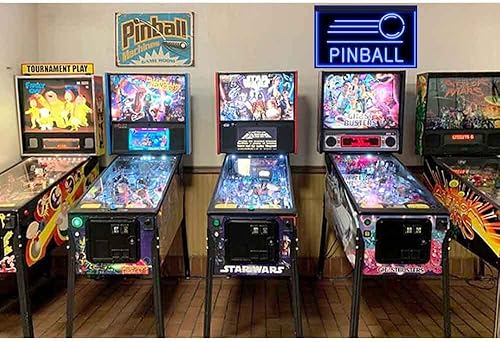 Miniatura 3 de 230045 Pinball Game Room Man Cave - Letrero de neón con luz LED (16 x 12 pulgadas, azul)