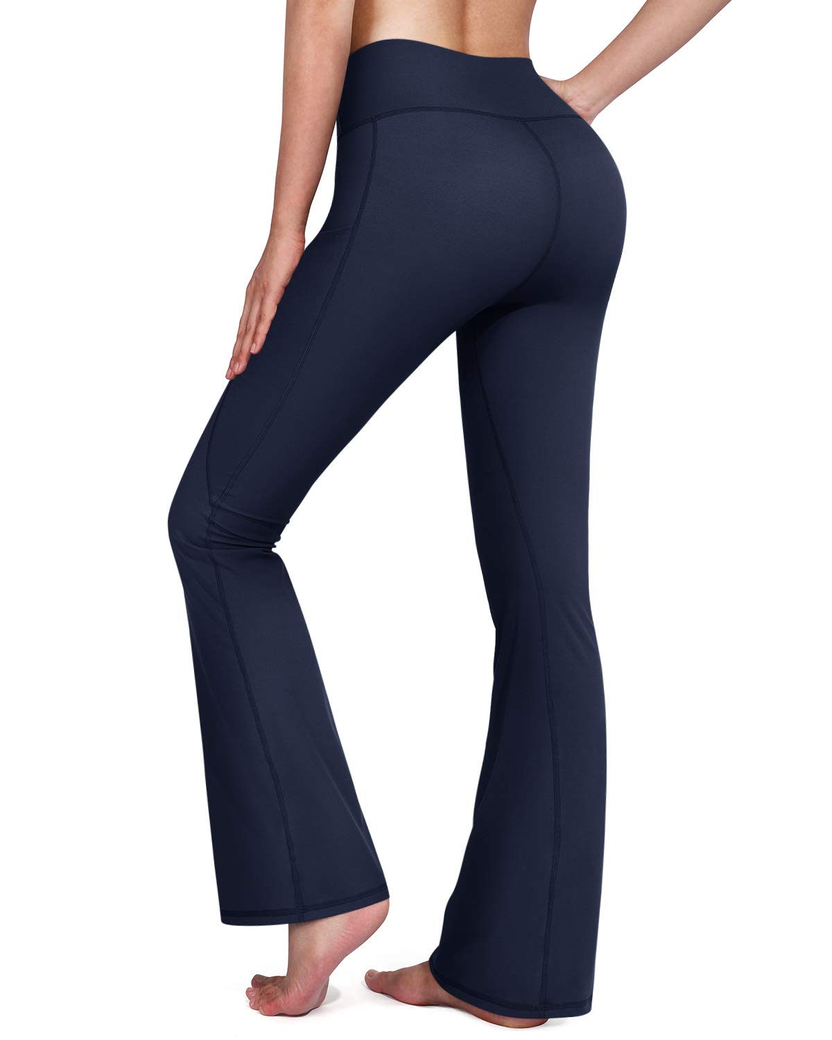 G4Free Flared Leggings with Pockets Yoga Pants for Women High Waist Tummy Control Wide Leg Trousers for Work Workout