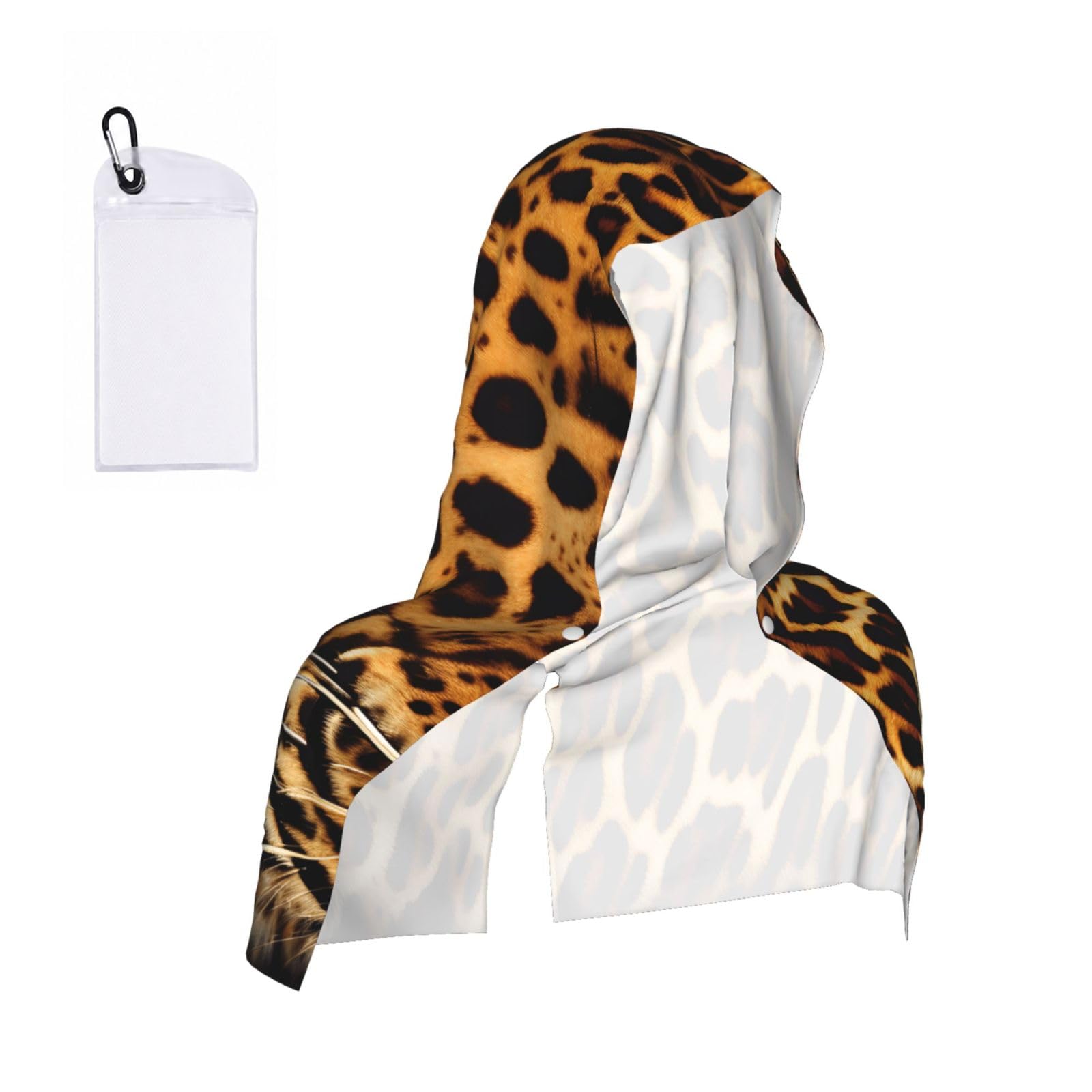 CNTDBU Stripes on leopards Cooling Towel Hooded-Instant Chill Neck Cover for Sports, UV Cooling Rag for Running Gym