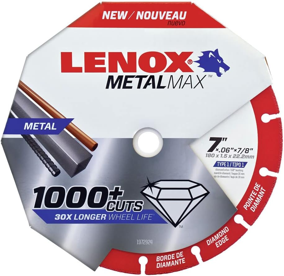 Lenox Metalmax 7 Inch Segmented Rim Diamond Edge Cutoff Wheel for Metal