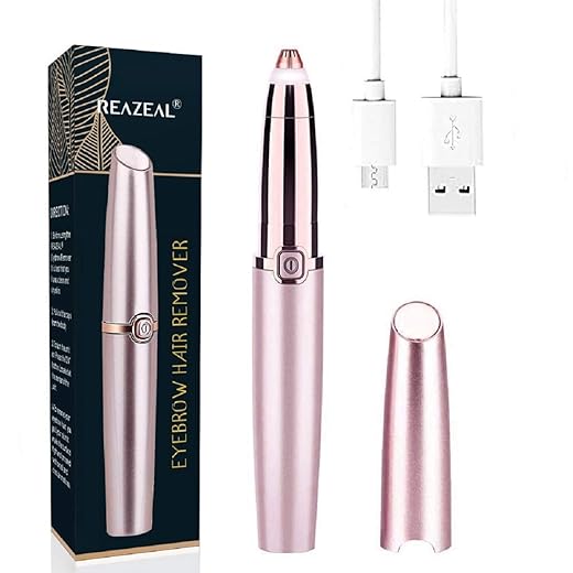 Rechargeable Eyebrow Hair Remover Painless-Precision Eyebrow Trimmer Eyebrow Razor Tool For Face Lips Nose Facial Hair Removal for Men Women Reazeal