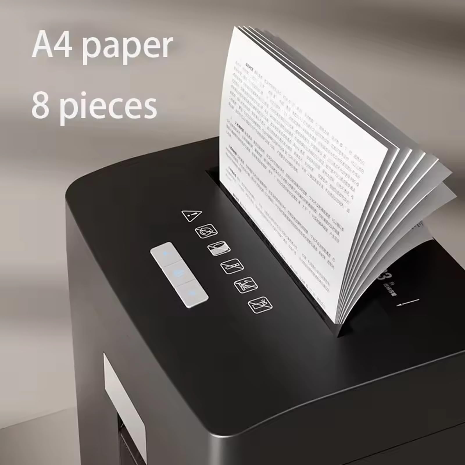 Trituradora doméstica, trituradora de 8 hojas con contenedor de 23 litros y ventana transparente, trituración continua de 10 minutos, trituradora de oficina pequeña para triturar papel, CD, tarjetas