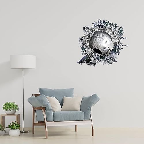 Miniatura 4 de Adhesivo de vinilo gris africano para ventana, adhesivo de automóvil, loro para automóviles, ventanas, paredes, nevera, inodoro y más, 15 pulgadas