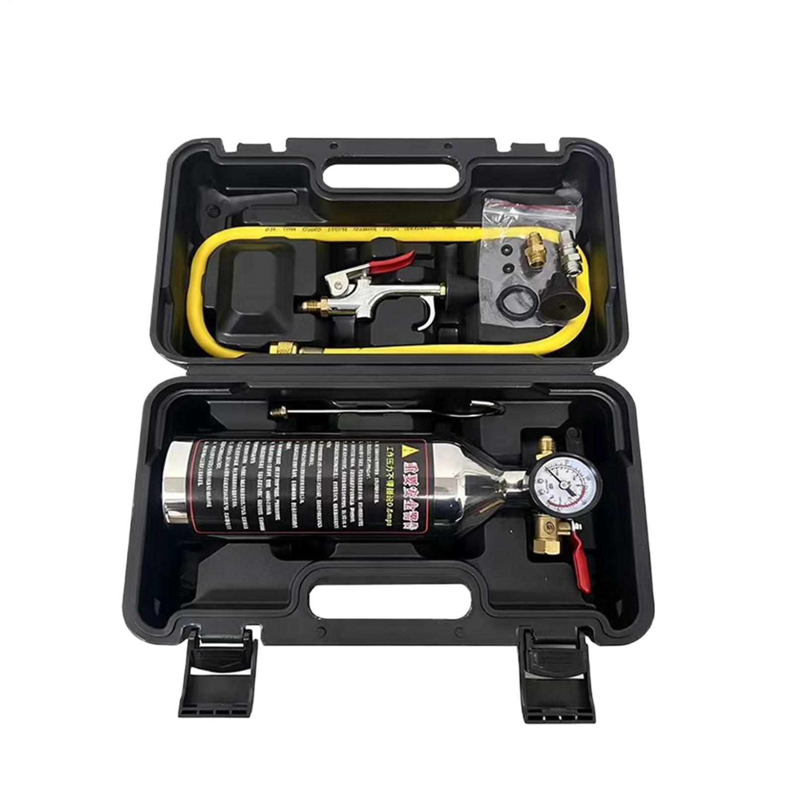 Kit lavaggio A/C Set pulizia tubi di drenaggio con bombola, manometro e | Set Lavaggio Linea Scarico AC per Auto, Camper, Casa, Garage, Officina, HVAC e Raffreddamento per Camion