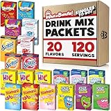 WhataBundle! Water Flavoring Packets - 120 Servings - 20 Fun Flavors of Flavored Water Packets - Sugar Free Drink Mix Packets in a WhataBundle! Box