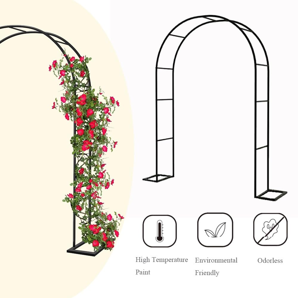 Metall-Spalier für Kletterpflanzen, Hochzeit, Det, Rosenlaube, verstellbare Breite 80–350 cm, Stahlstruktur, Outdoor-Gartendekoration