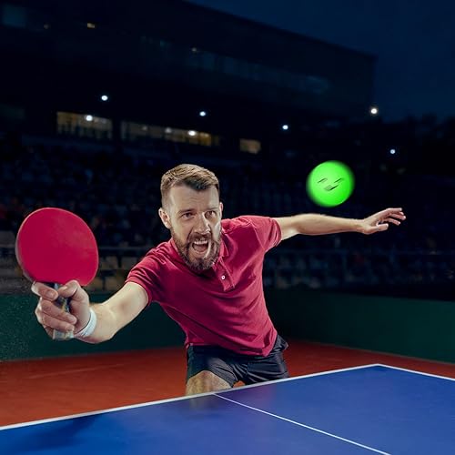 Miniatura 5 de Soulchen 36 pelotas de tenis de mesa que brillan en la oscuridad de 1.575 pulgadas, pelota de tenis de mesa iluminada, bola de neón verde luminosa