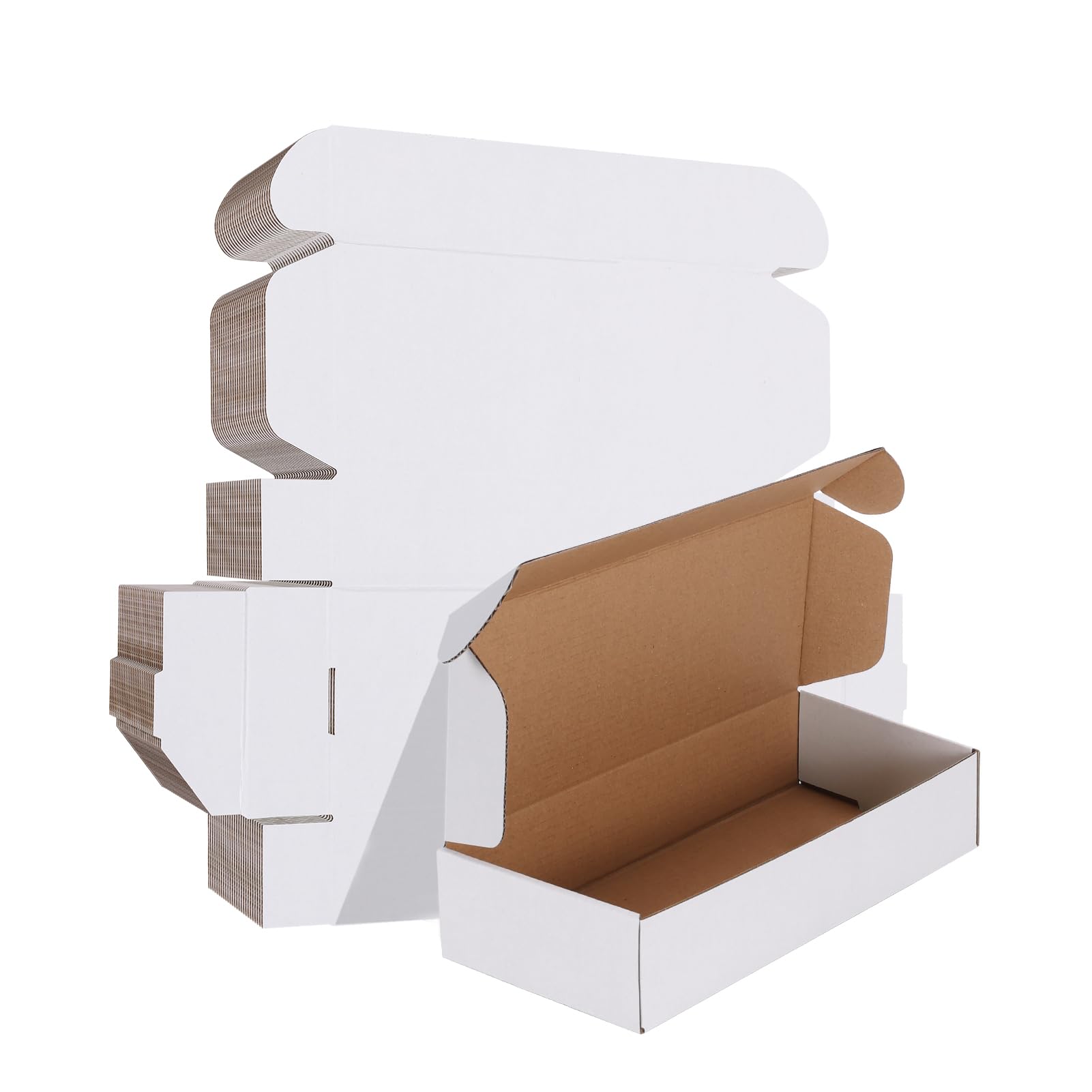 HORLIMER 12x4x2 inches Shipping Boxes Set of 25, White Corrugated Cardboard Box Literature Mailer