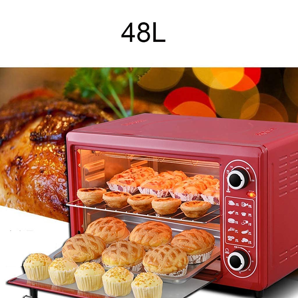 FAXIOAWA Mini Forno da 48 Litri Temperatura Regolabile Posizione di Cottura a Quattro Livelli Cottura Domestica Forno Elettrico Completamente Automatico Multifunzione