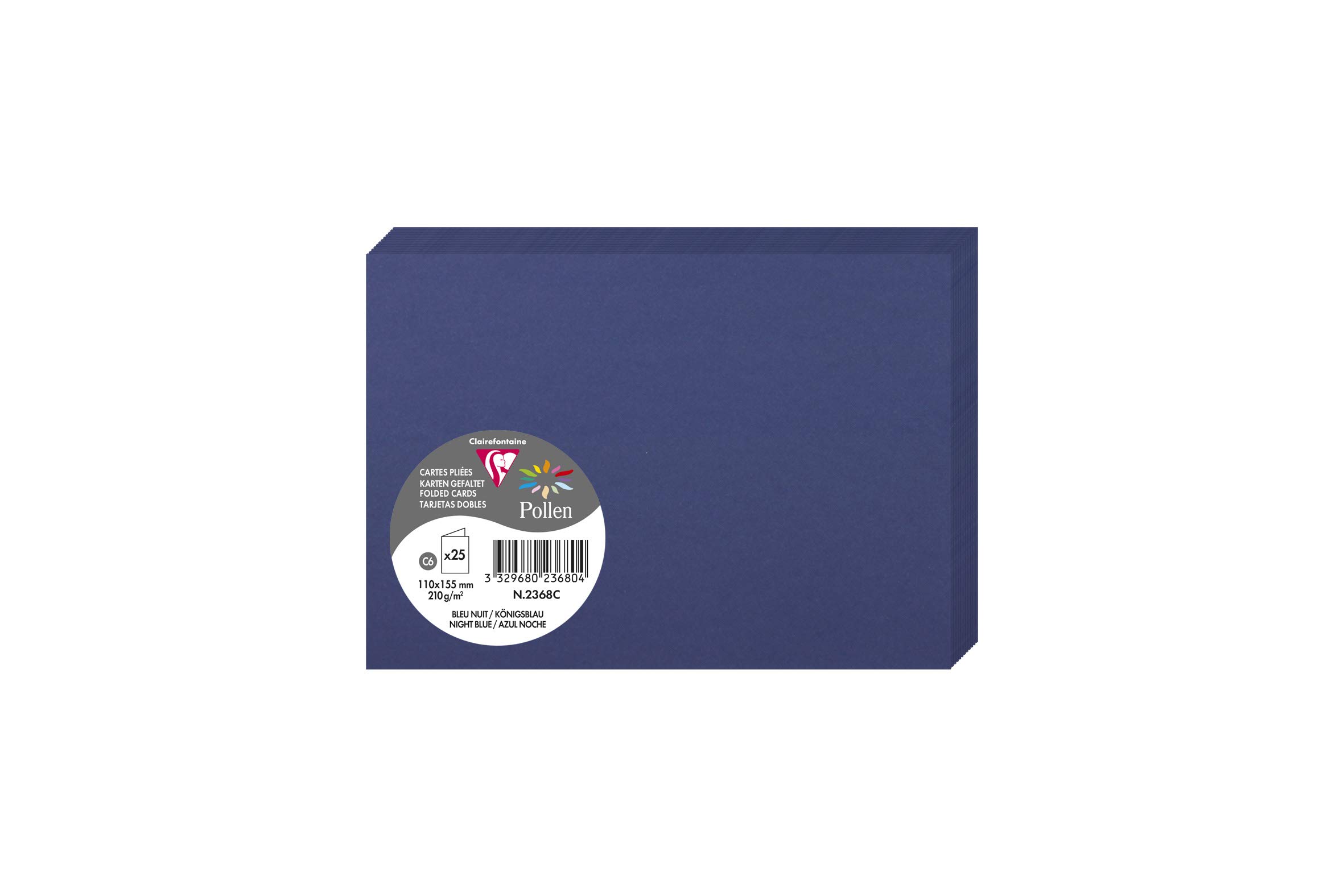 Clairefontaine Pollen C6 Invitation Cards 11x15.5cm 210gsm Midnight Blue Pack of 25
