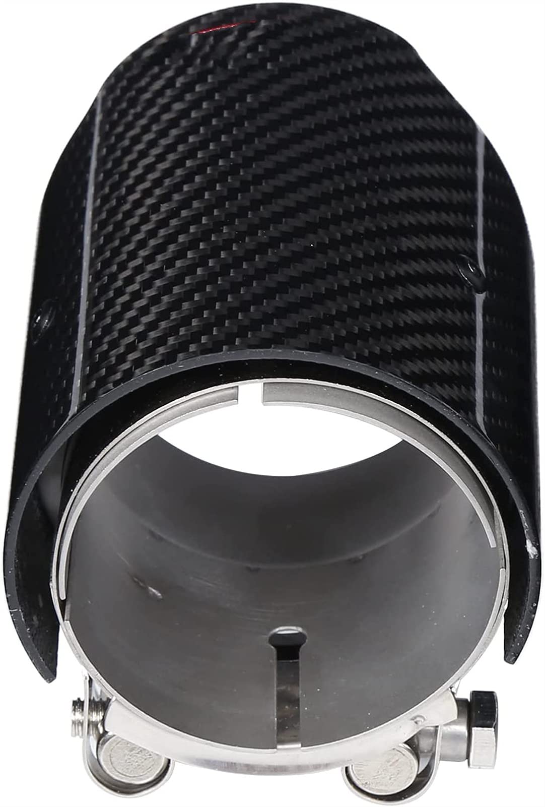 HZJA Exhaust Pipe Tip General Purpose 2.9in Air Inlet 3.5in Single Air Outlet Carbon Fiber Exhaust Pipe Tail Throat Straight Tail Throat Exhaust Pipe For Automobiles. Car Exhaust End Pipes
