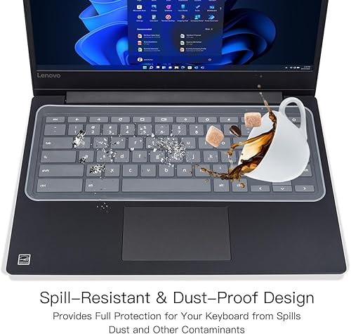 Miniatura 5 de Funda universal de teclado para portátil de 15.6 pulgadas y 17.3 pulgadas, ultradelgada de silicona impermeable, protector de teclado, transparente